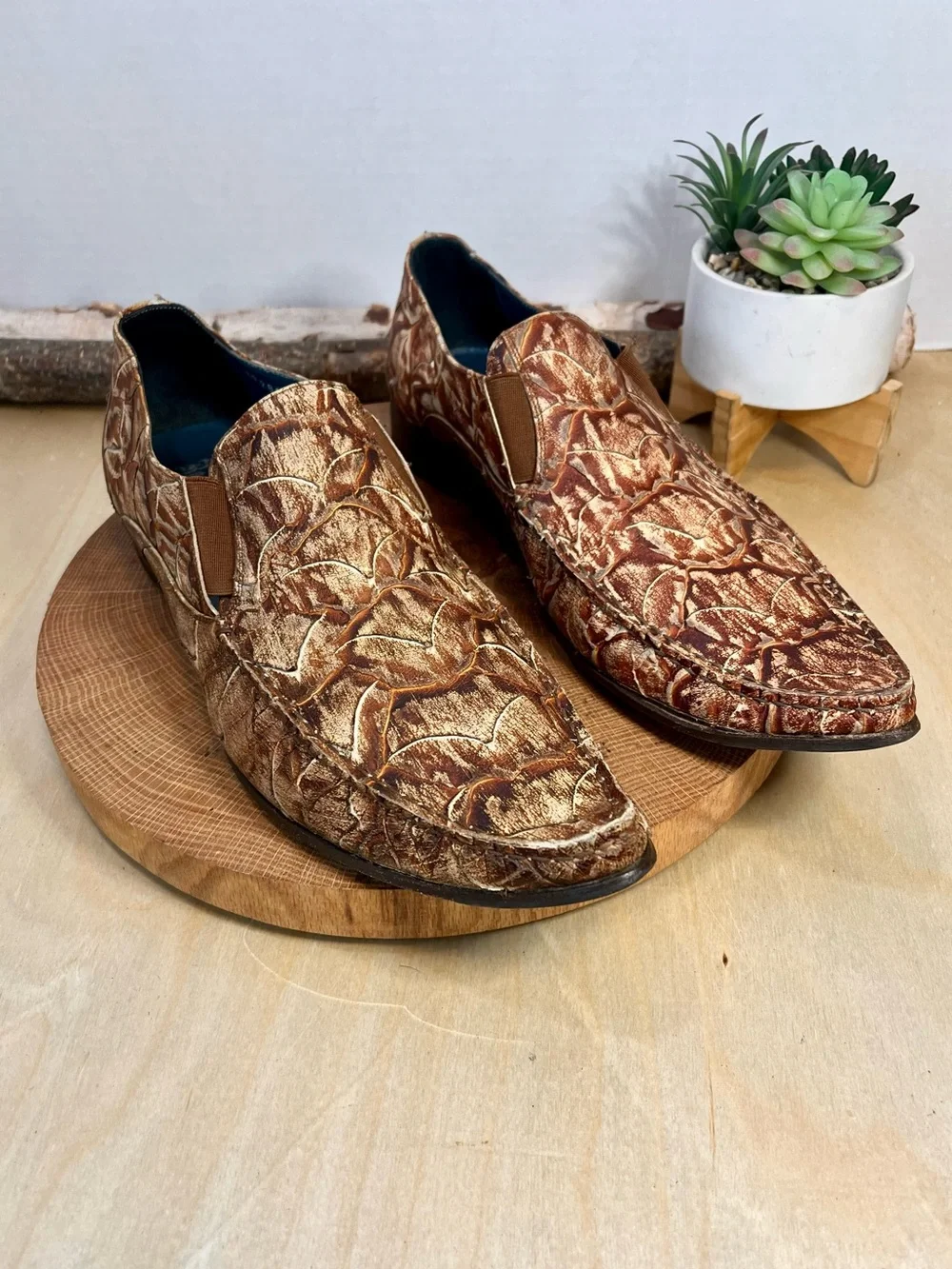 Vintage Mark Nason Rock Never Dies Leather Loafers Made in Italy Size 10